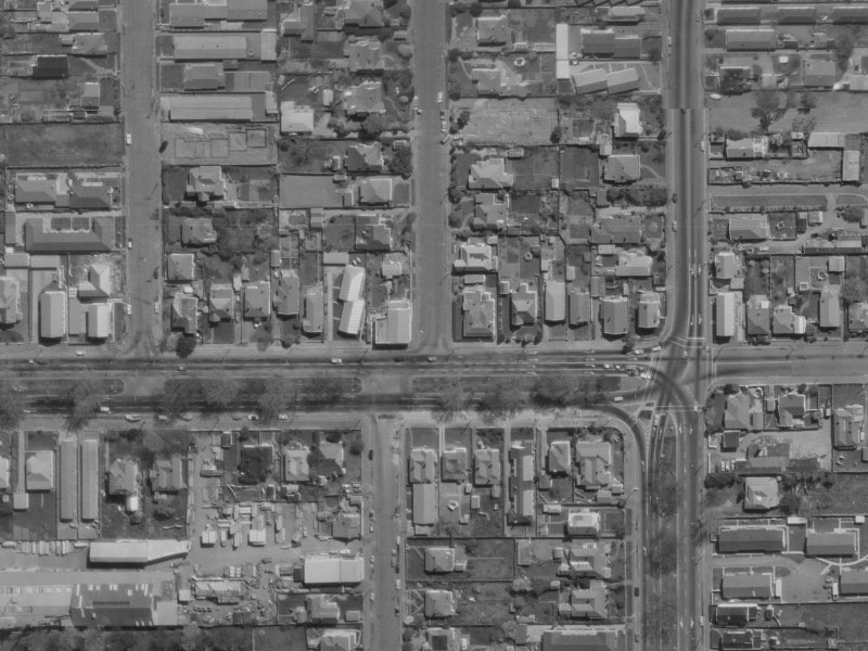 8–12 Champion Street from the air, 1970-1974