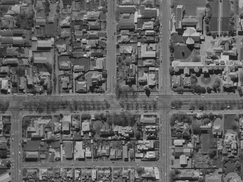 107 Bealey Avenue from the air, 1970-1974
