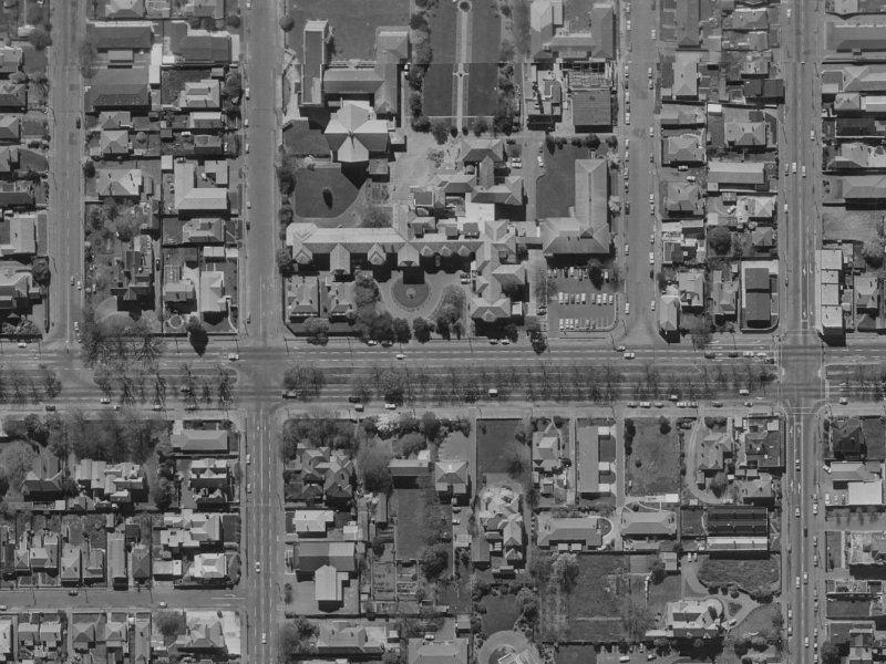 139 Bealey Avenue from the air, 1970-1974