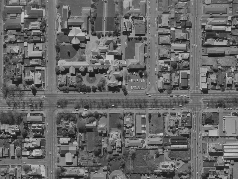 143 Bealey Avenue from the air, 1970-1974