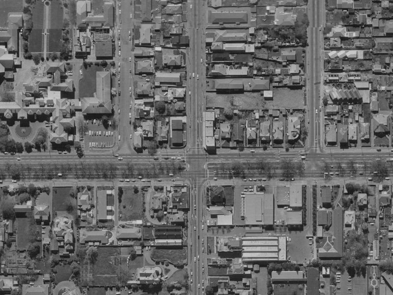 929 Colombo Street from the air, 1970-1974