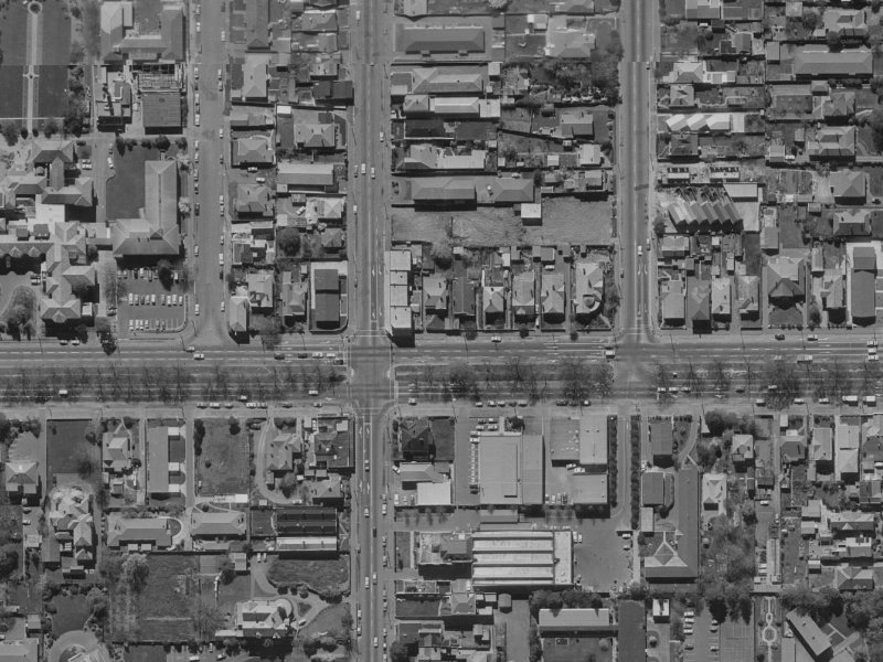163 Bealey Avenue from the air, 1970-1974
