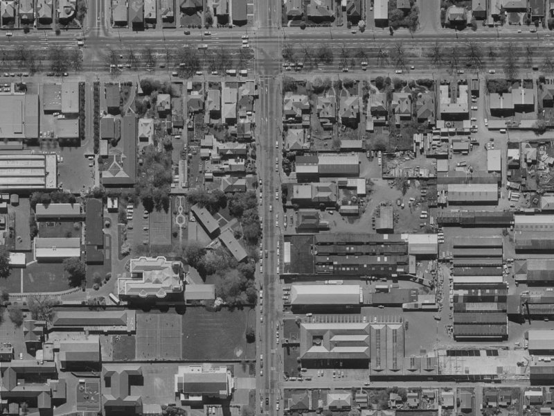 199 Bealey Avenue from the air, 1970-1974