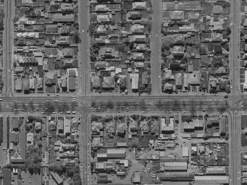 209 Bealey Avenue from the air, 1970-1974
