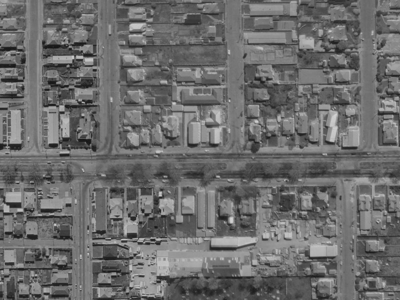 299 Bealey Avenue from the air, 1970-1974