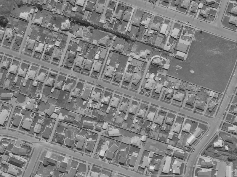 Bevington Street from the air, 1970-1974