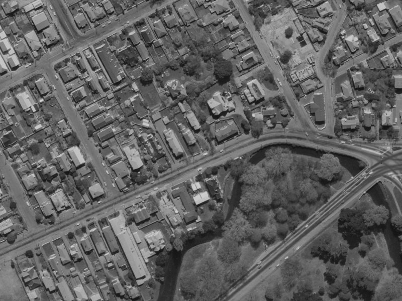 79 Carlton Mill Road from the air, 1970-1974