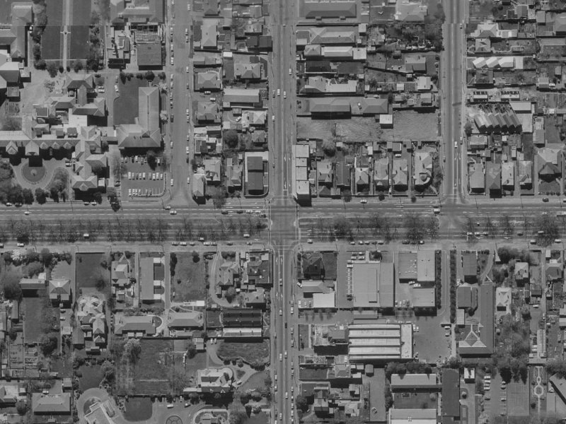920 Colombo Street from the air, 1970-1974