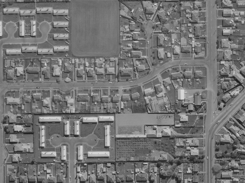 42 Torlesse Street from the air, 1970-1974