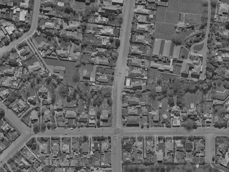 22 Tui Street from the air, 1970-1974