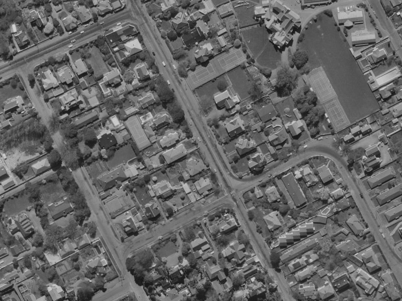 25 Rossall Street from the air, 1970-1974