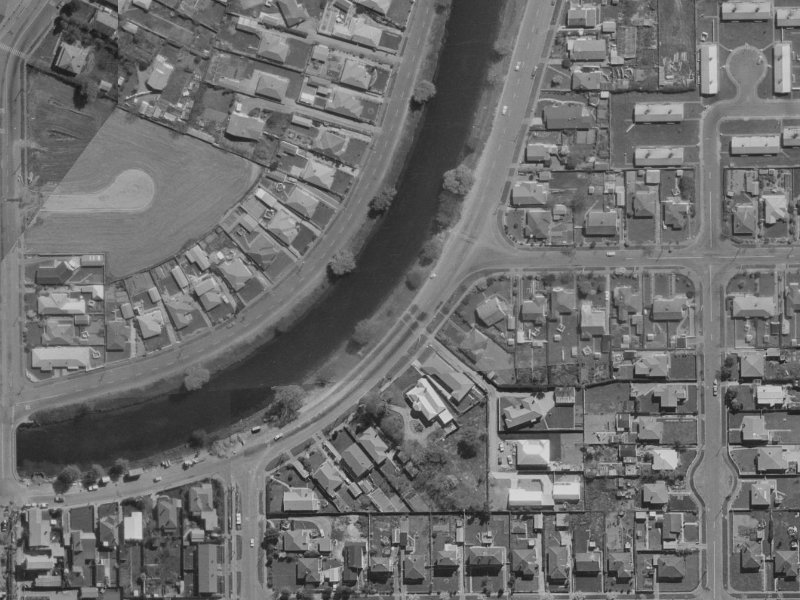 575 Avonside Drive from the air, 1970-1974