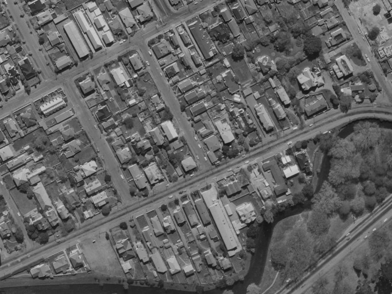 61A Carlton Mill Road from the air, 1970-1974