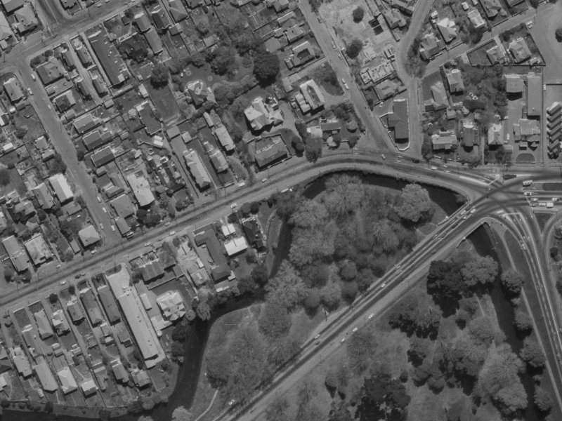 66 Carlton Mill Road from the air, 1970-1974