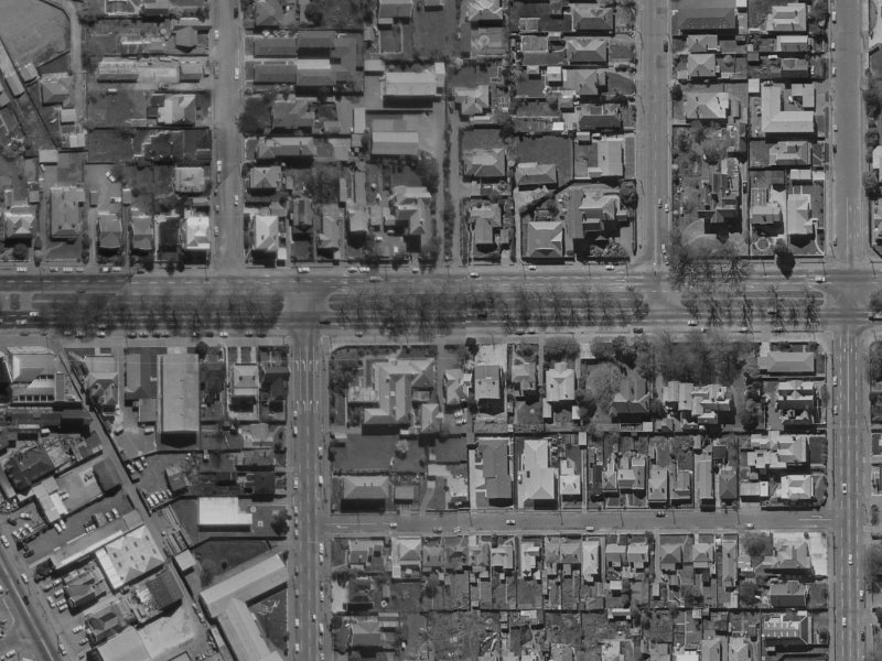 62 Bealey Avenue from the air, 1970-1974