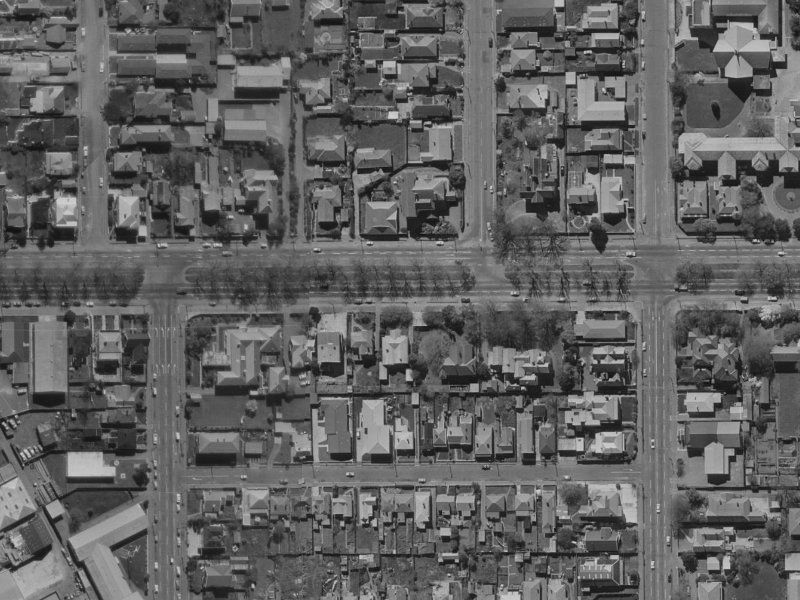 72 Bealey Avenue from the air, 1970-1974