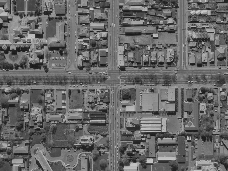 144 Bealey Avenue from the air, 1970-1974