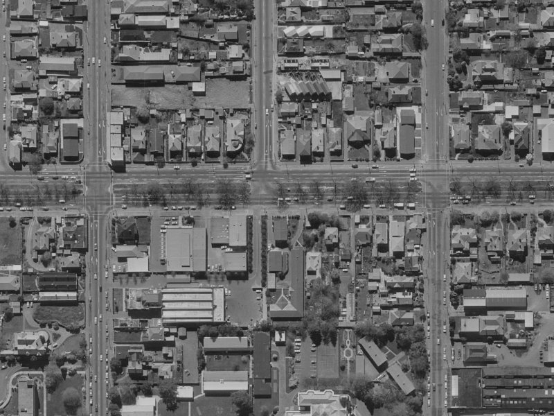 166 Bealey Avenue from the air, 1970-1974