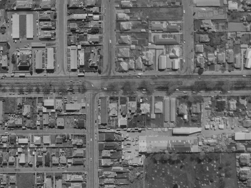 280 Bealey Avenue from the air, 1970-1974