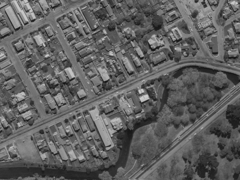 56 Carlton Mill Road from the air, 1970-1974