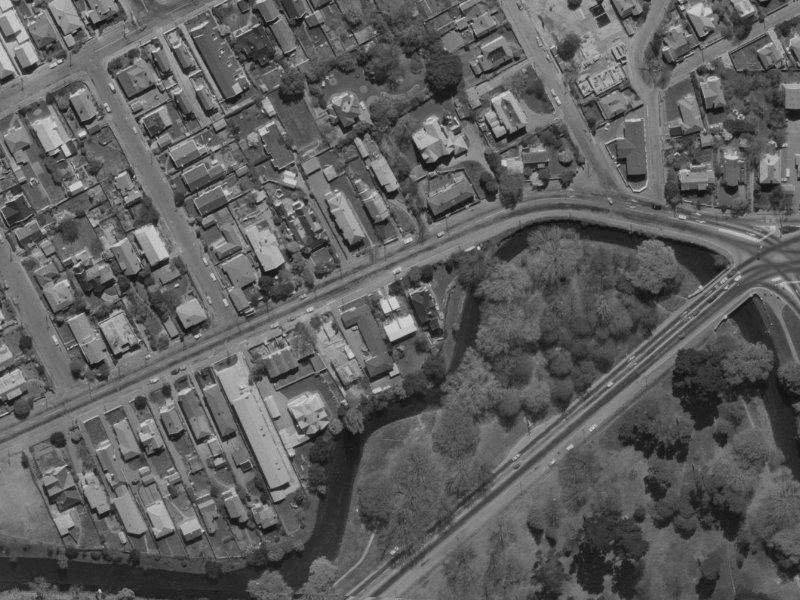64 Carlton Mill Road from the air, 1970-1974