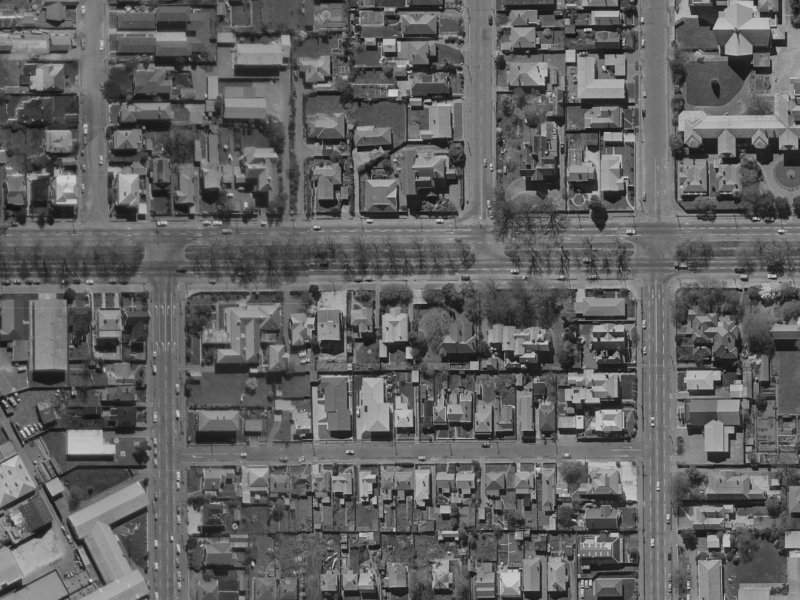 74 Bealey Avenue from the air, 1970-1974