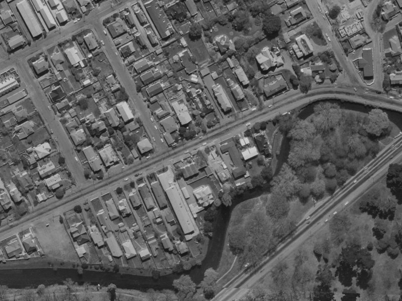 52 Carlton Mill Road from the air, 1970-1974