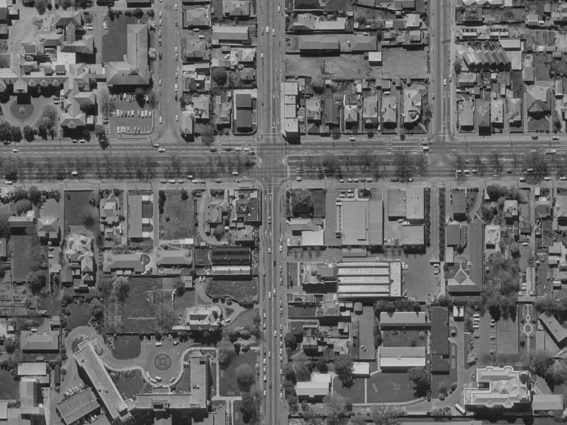 918 Colombo Street from the air, 1970-1974