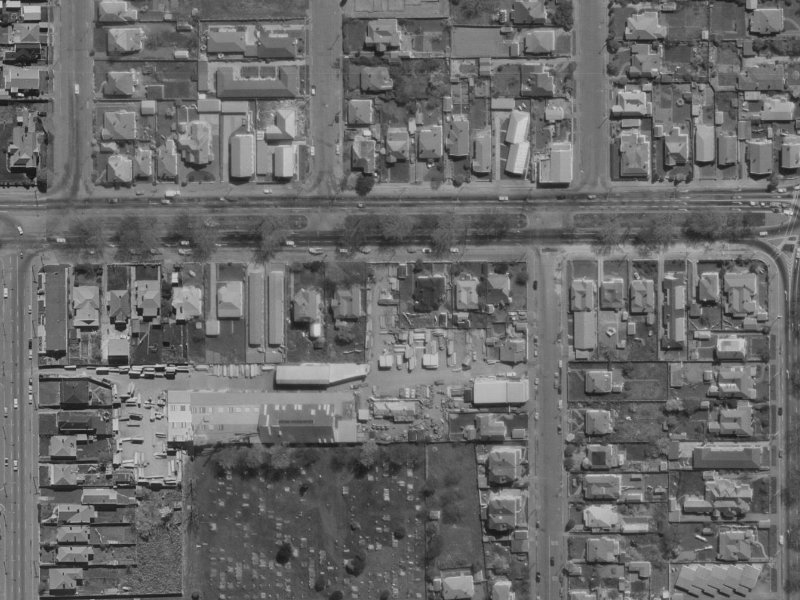 25A Churchill Street from the air, 1970-1974
