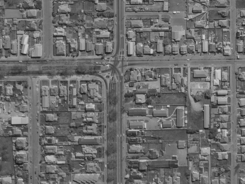 302 Fitzgerald Avenue from the air, 1970-1974