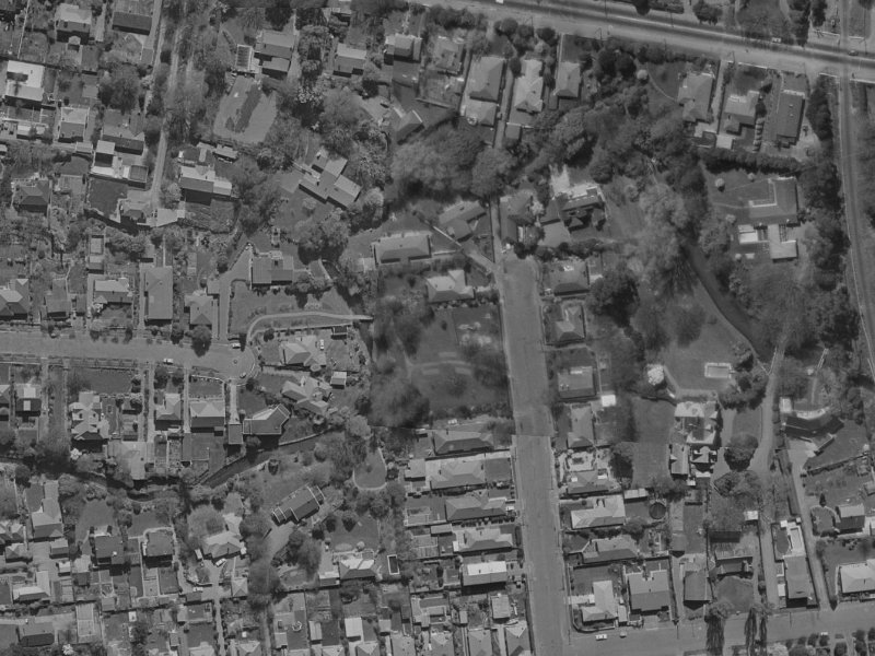 107 Harakeke Street from the air, 1970-1974