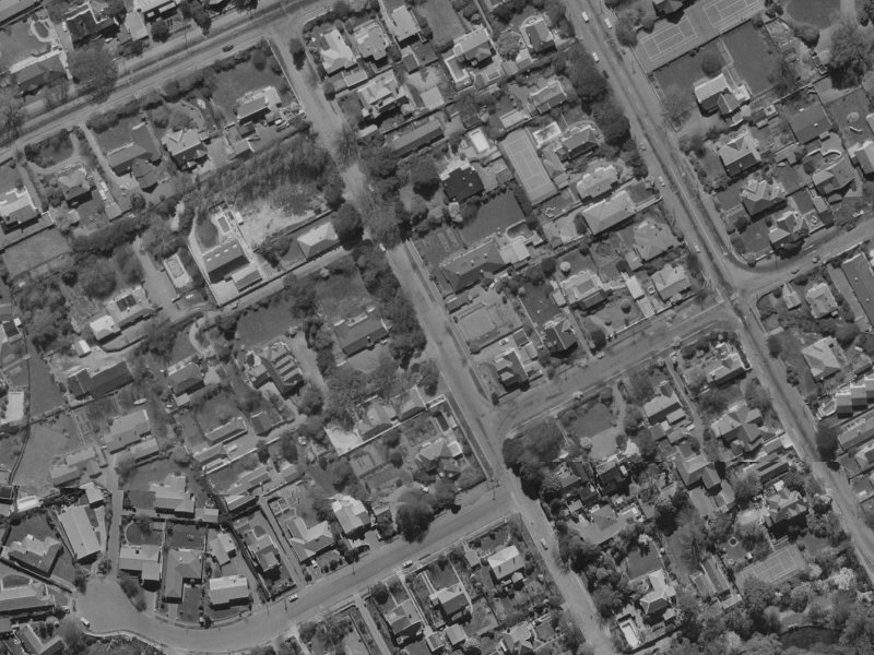 22 Helmores Lane from the air, 1970-1974