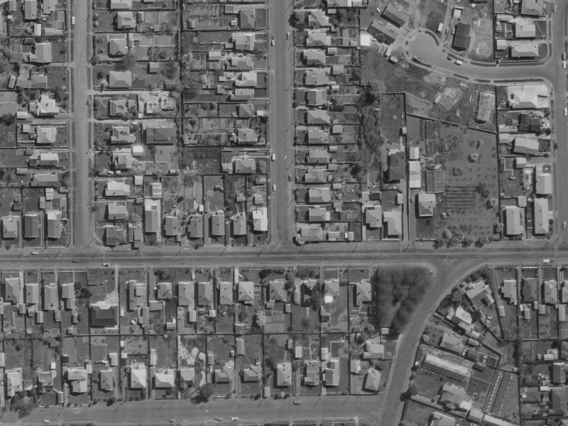 4-8 Keller Street from the air, 1970-1974
