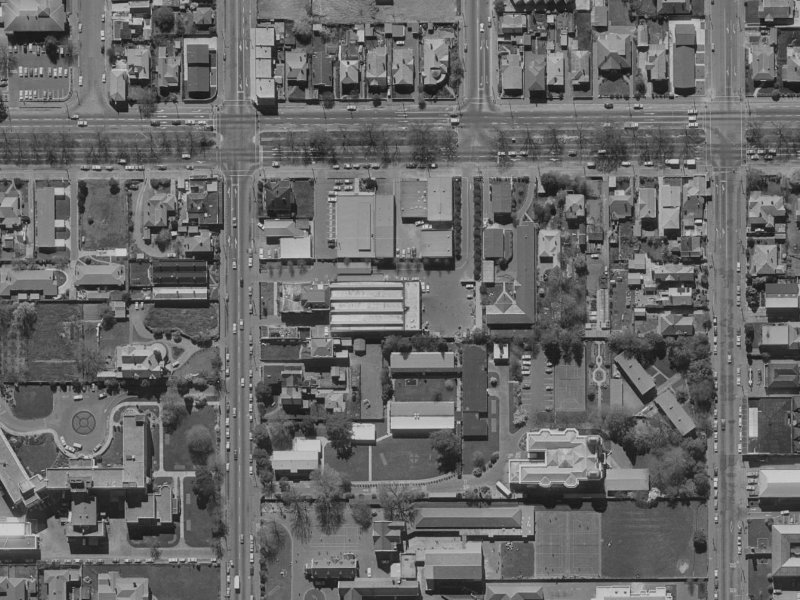 906A Colombo Street from the air, 1970-1974