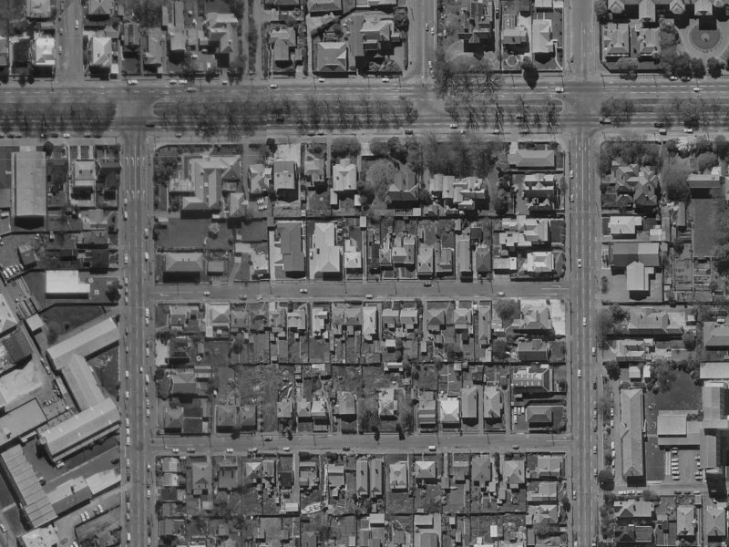 21A Peacock Street from the air, 1970-1974