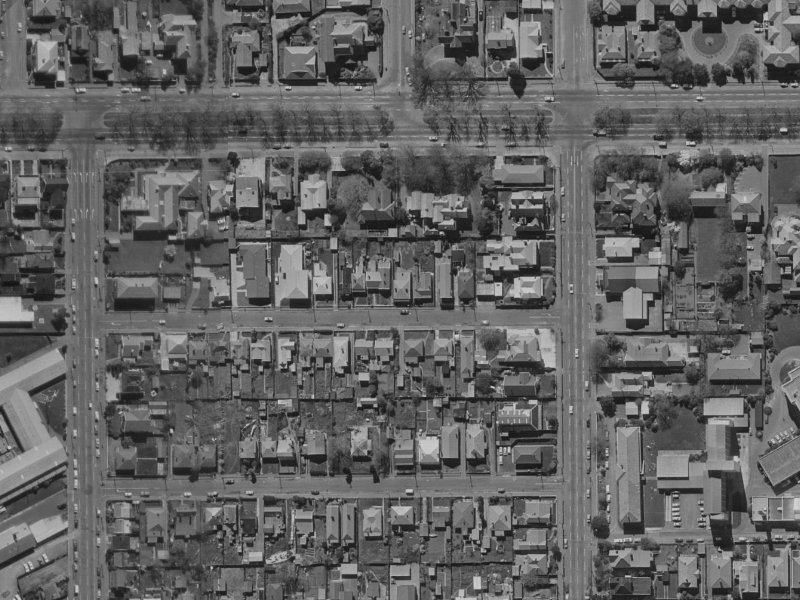 31 Peacock Street from the air, 1970-1974