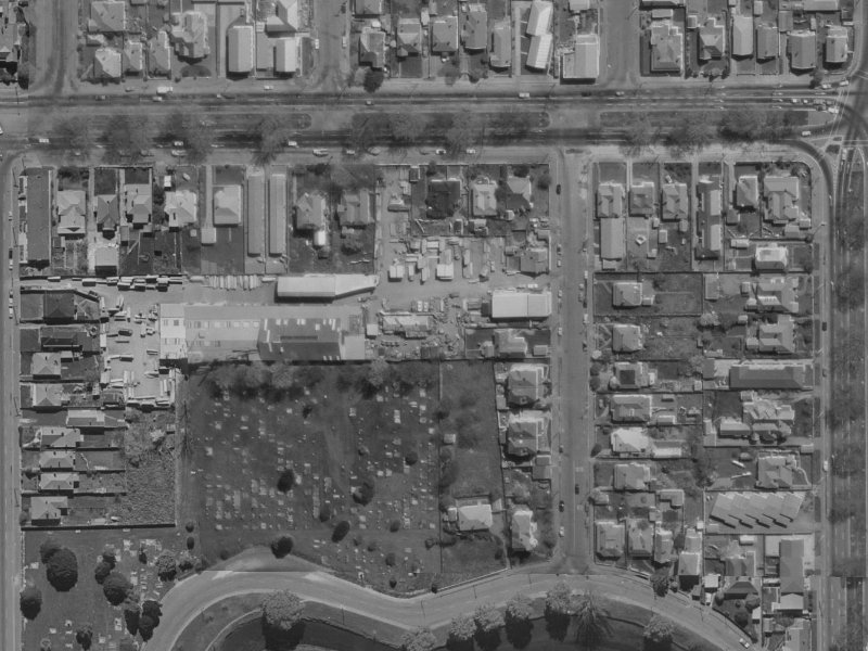 25C Churchill Street from the air, 1970-1974