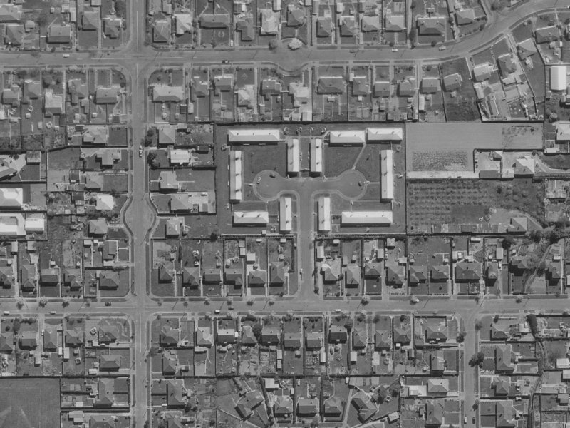 Jecks Place from the air, 1970-1974