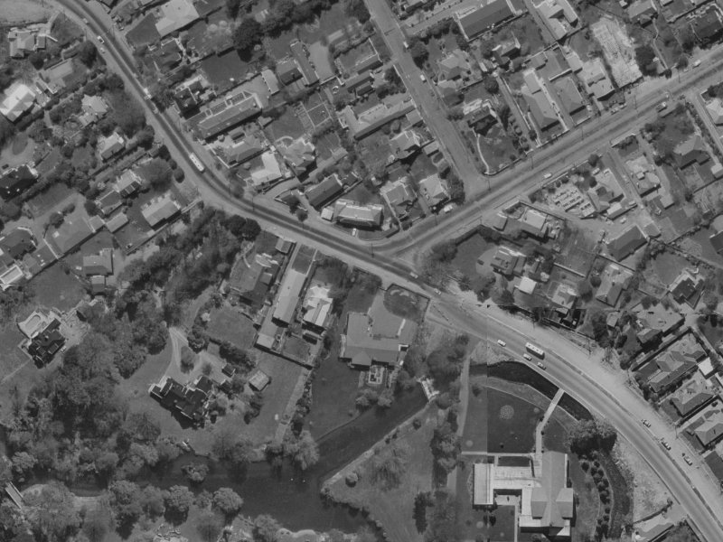 1 Holmwood Road from the air, 1970-1974