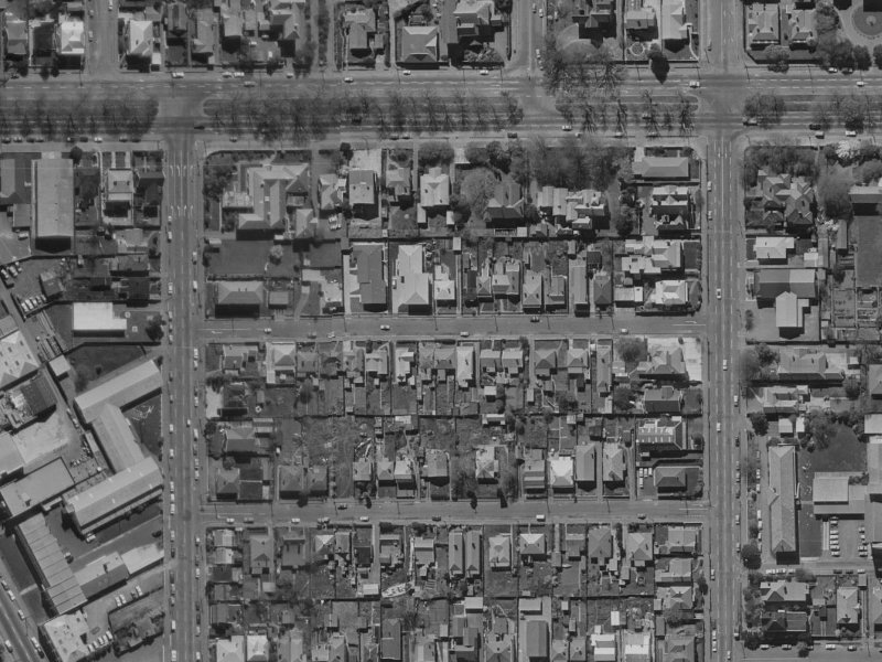 22 Peacock Street from the air, 1970-1974
