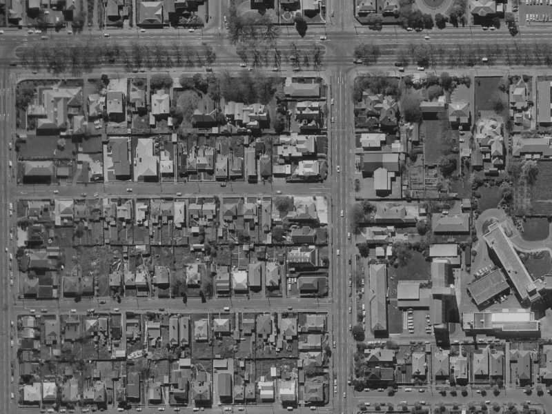 36 Peacock Street from the air, 1970-1974