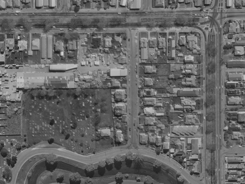 Churchill Street from the air, 1970-1974
