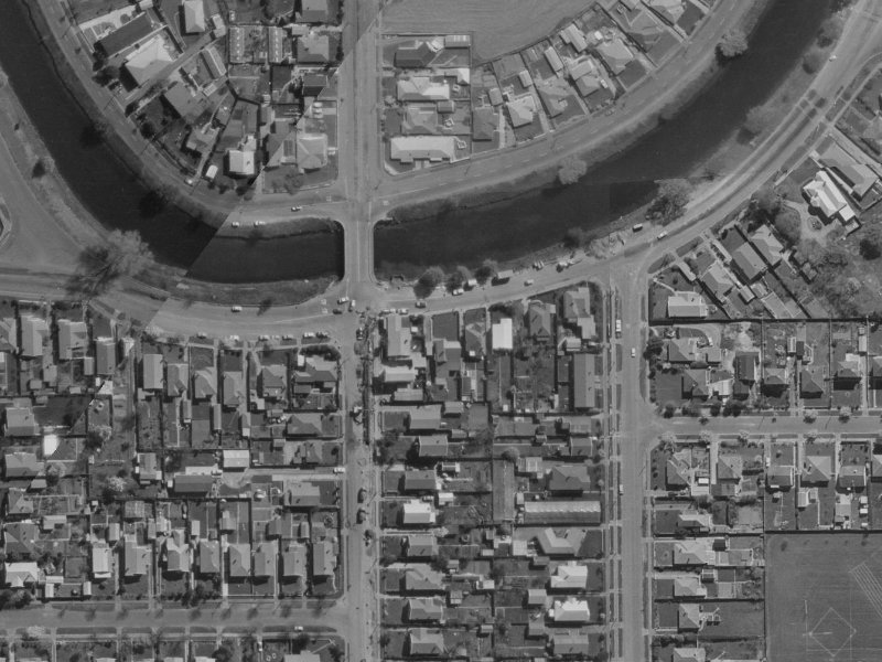 664 Avonside Drive from the air, 1970-1974