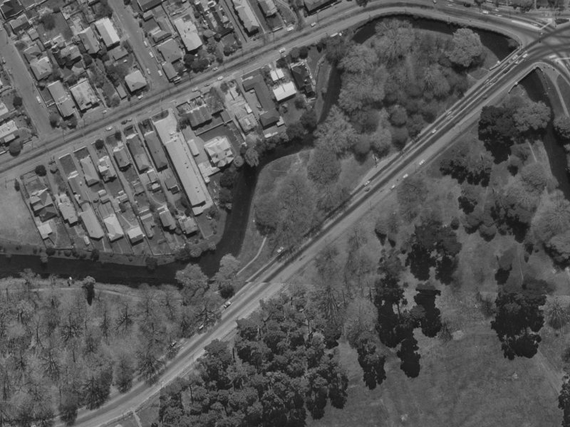 50C Carlton Mill Road from the air, 1970-1974