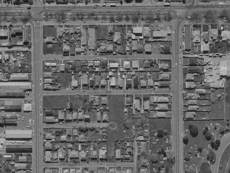 25 Melrose Street from the air, 1970-1974