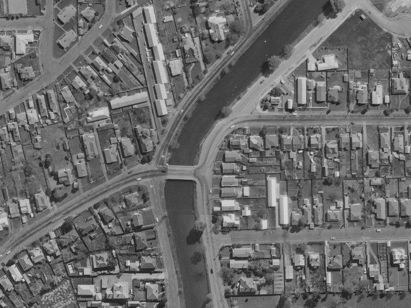 220 Avonside Drive from the air, 1970-1974