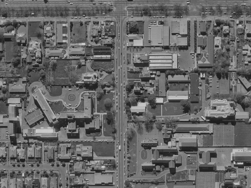 887 Colombo Street from the air, 1970-1974