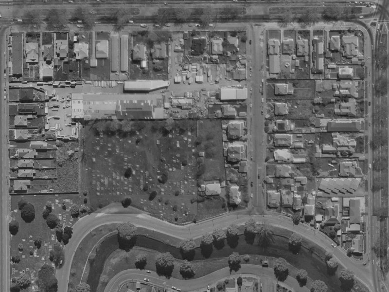 271 Fitzgerald Avenue from the air, 1970-1974
