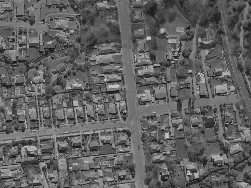 Harakeke Street from the air, 1970-1974