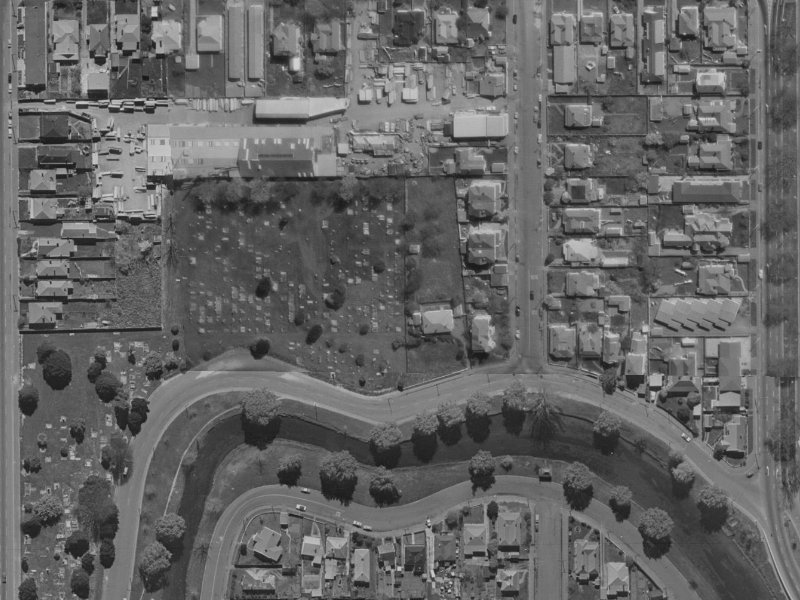 9 Churchill Street from the air, 1970-1974
